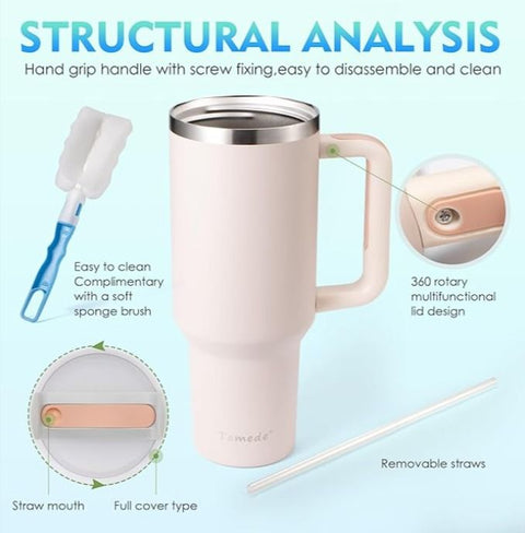 ✨40 oz Insulated Tumbler 1200ML HOT AND COLD✨